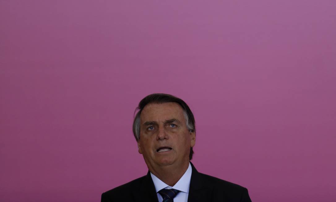 O presidente Jair Bolsonaro participa de cerimônia no Palácio do Planalto Foto: Cristiano Mariz/Agência O Globo/08-03-2022