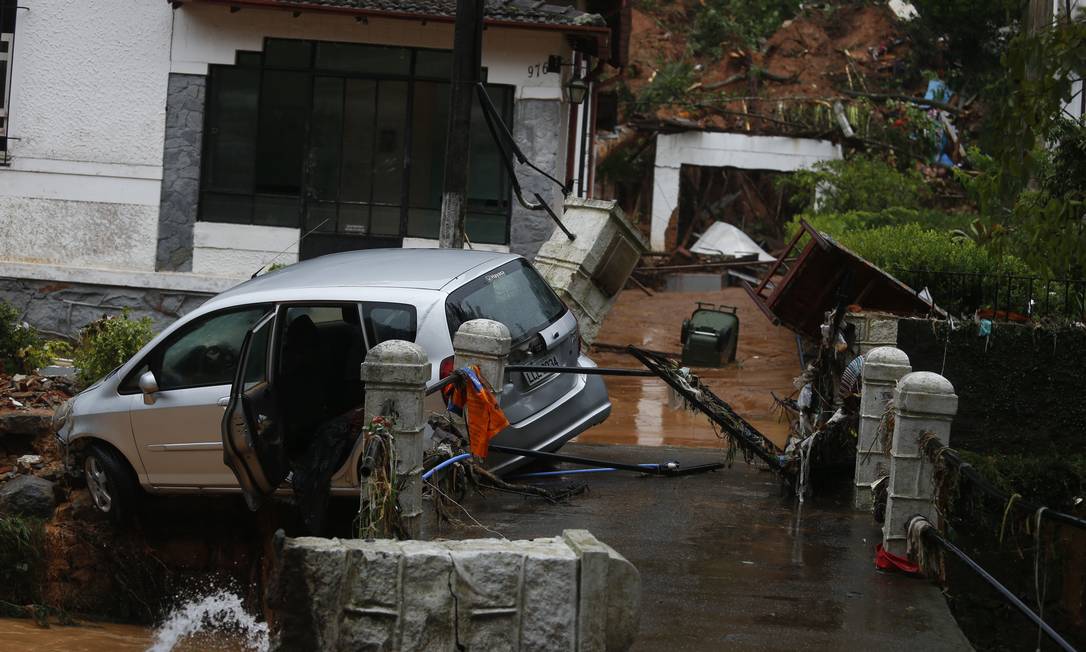 O município já registrou, desde então, 95 ocorrências, entre deslizamentos e alagamentos Foto: Fabiano Rocha / Agência O Globo