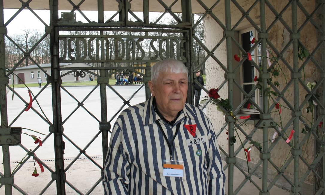 Sobrevivente do Holocausto, Boris Romanchenko, de 96 anos, morreu na guerra na Ucrânia Foto: Reprodução/Twitter/ Buchenwald_Dora