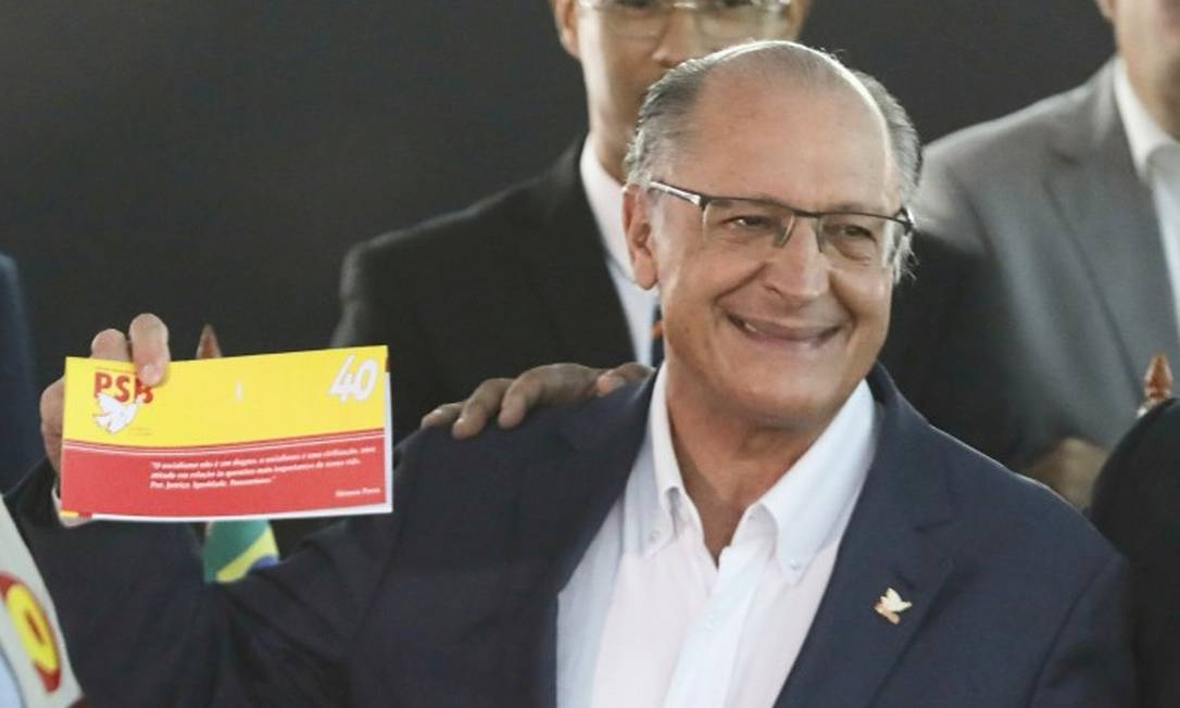 Filiação de Geraldo Alckmin no partido PSB Foto: CRISTIANO MARIZ / Agência O Globo