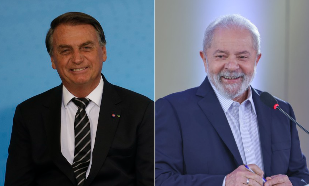 Lula (PT) e Bolsonaro (PL) Foto: Arte / Agência O Globo