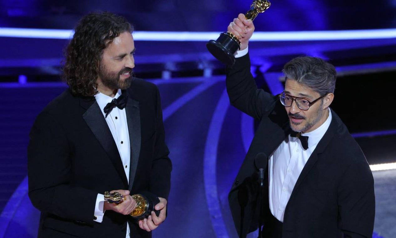 Alberto Mielgo e Leo Sanchez vencem o Oscar de Melhor Curta de Animação por "The Windshield Wiper" Foto: BRIAN SNYDER / REUTERS