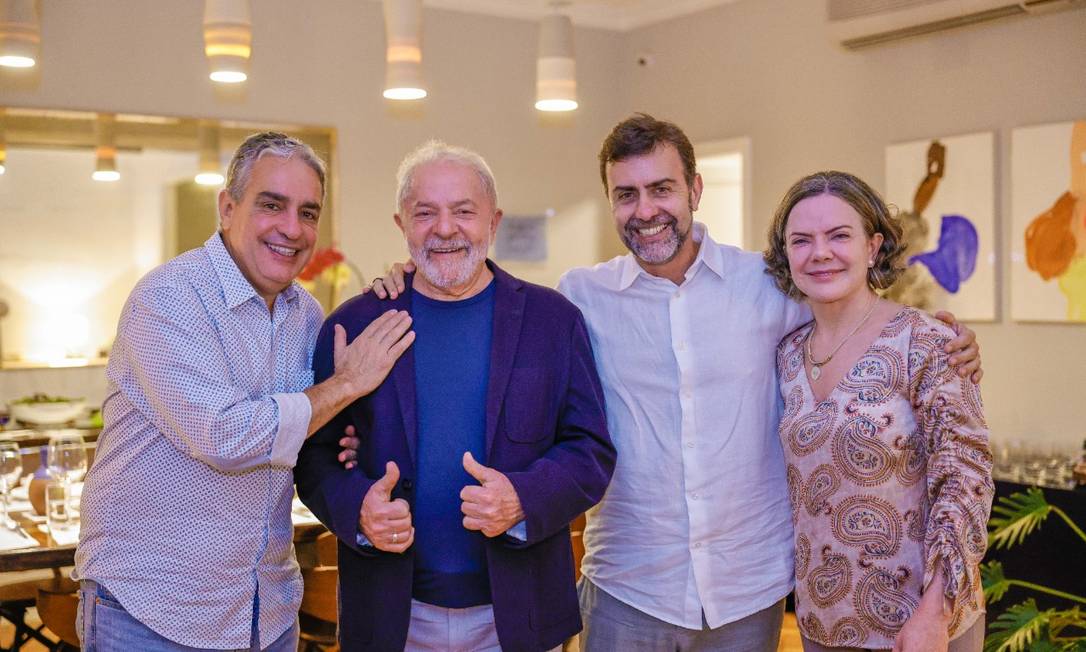 Lula em encontro com Ceciliano, Freixo e Gleisi Foto: Ricardo Stuckert / Twitter Lula
