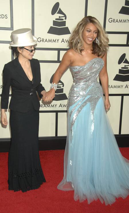 Yoko Ono e Beyonce Knowles, em 2008. Que dupla! Foto: Frank Trapper / Corbis via Getty Images