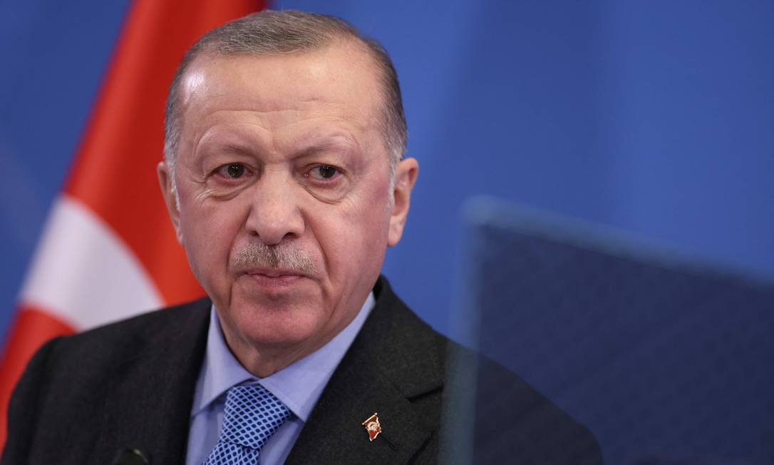 O presidente turco, Tayyip Erdogan Foto: Kenzo Tribouillard / AFP / 24-3-2022