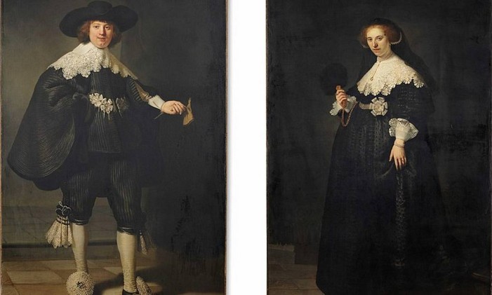 'Pendant portraits of Maerten Soolmans and Oopjen Coppit', pintura de Rembrandt Foto: Reprodução