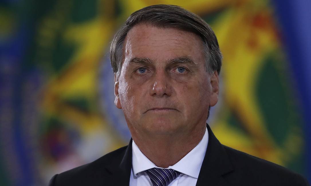 O presidente Jair Bolsonaro participa de ceirmônia no Palácio do Planalto Foto: Cristiano Mariz/Agência O Globo/05-04-2022