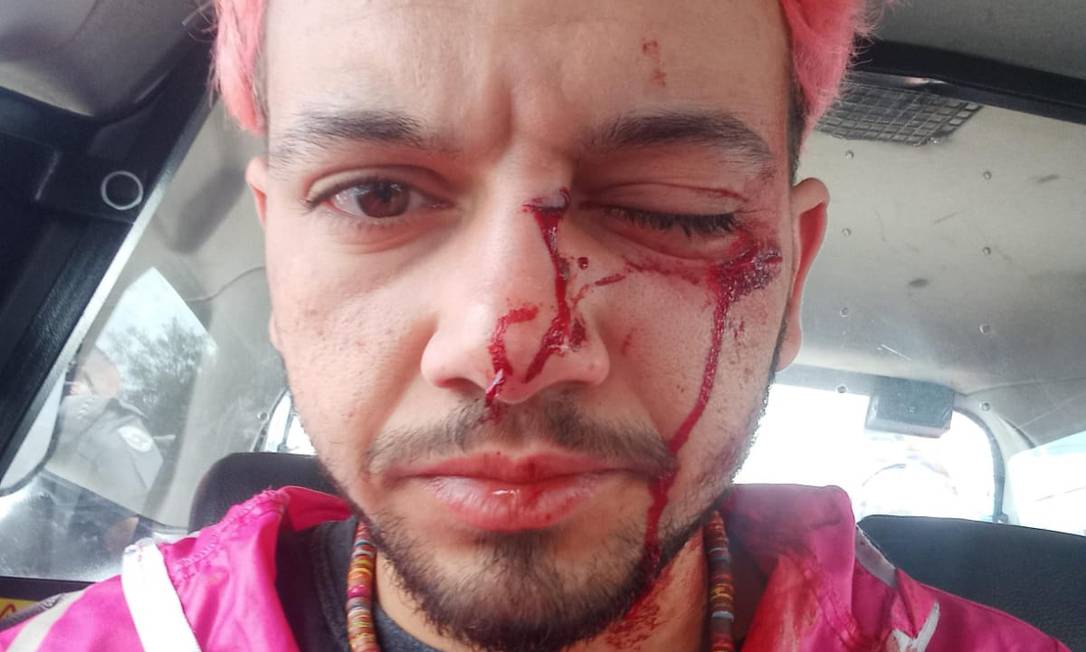 Joaquim Alves, 24 anos, espancado enquanto fazia uma entrega de bicicleta na ciclovia Eliseu de Almeida, em São Paulo Foto: divulgação 