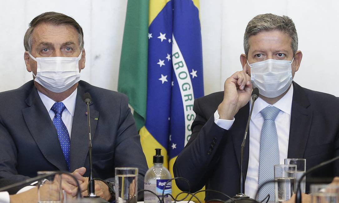 O presidente Jair Bolsonaro e o presidente da Câmara, Arthur Lira Foto: Cristiano Mariz/Agência O Globo/09-08-2021