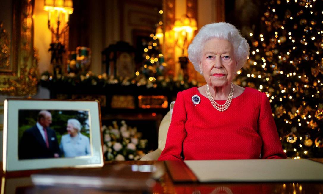 Rainha Elizabeth II durante discurso de Natal, em 2021 Foto: POOL / REUTERS