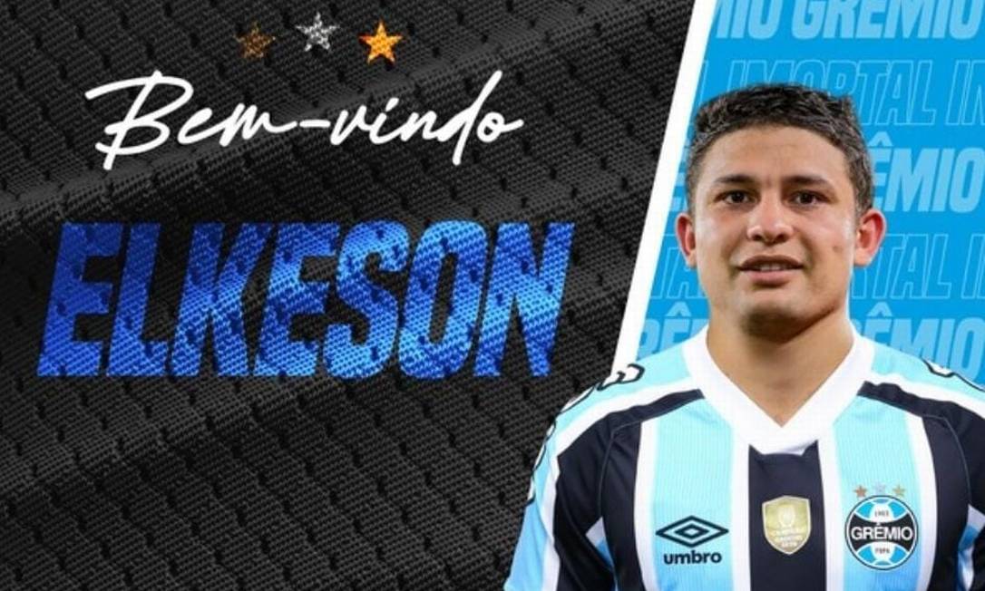 Elkeson, brasileiro naturalizado chinês, foi anunciado oficialmente pelo Grêmio Foto: Divulgação