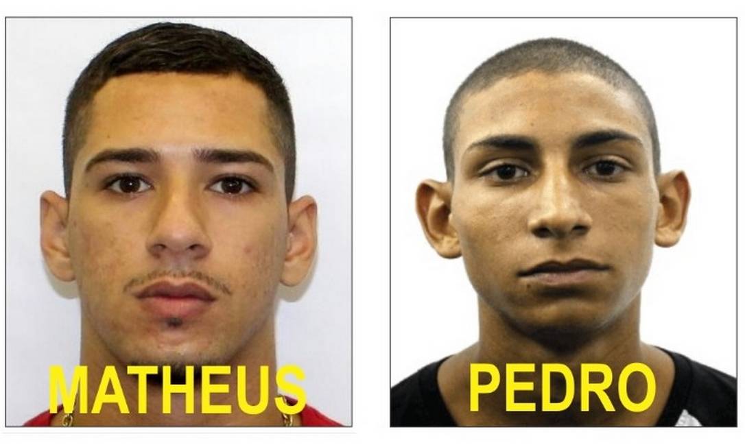 Pedro Lucas Rodrigues Pessanha e Matheus Sobrinho Ferreira são considerados foragidos por sequestro de médica e do filho dela, de 4 anos Foto: Divulgação / Disque Denúncia