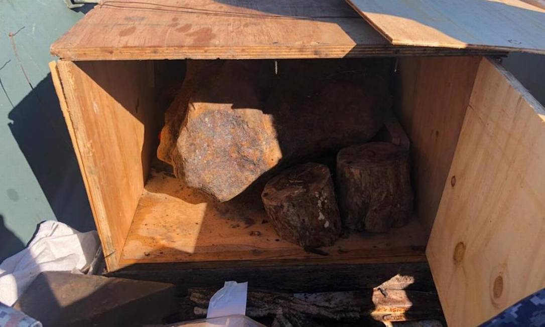 Meteorito de 400 kg apreendido no Uruguai Foto: Divulgação
