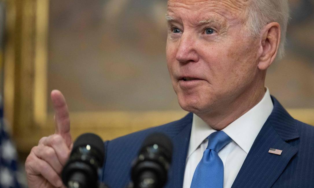 O presidente dos EUA Joe Biden pede que eleitores escolham senadores pró-aborto nas próximas eleições Foto: JIM WATSON / AFP
