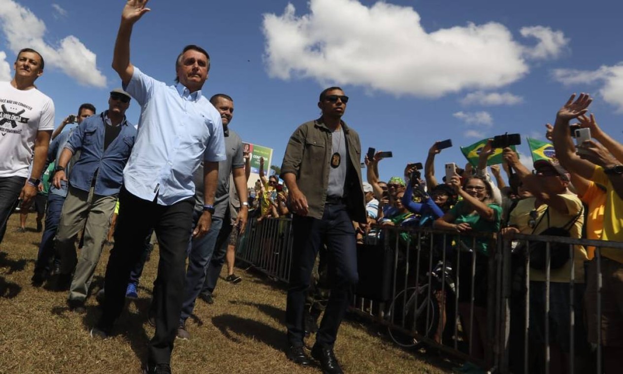 Bolsonaro participa de ato de 1º de maio em Brasília a favor do governo e contra o STF Foto: Cristiano Mariz / Agência O Globo