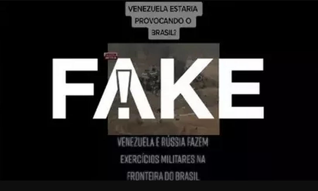 É #FAKE que vídeo mostre ações militares da Venezuela e Rússia na fronteira com o Brasil Foto: Reprodução G1