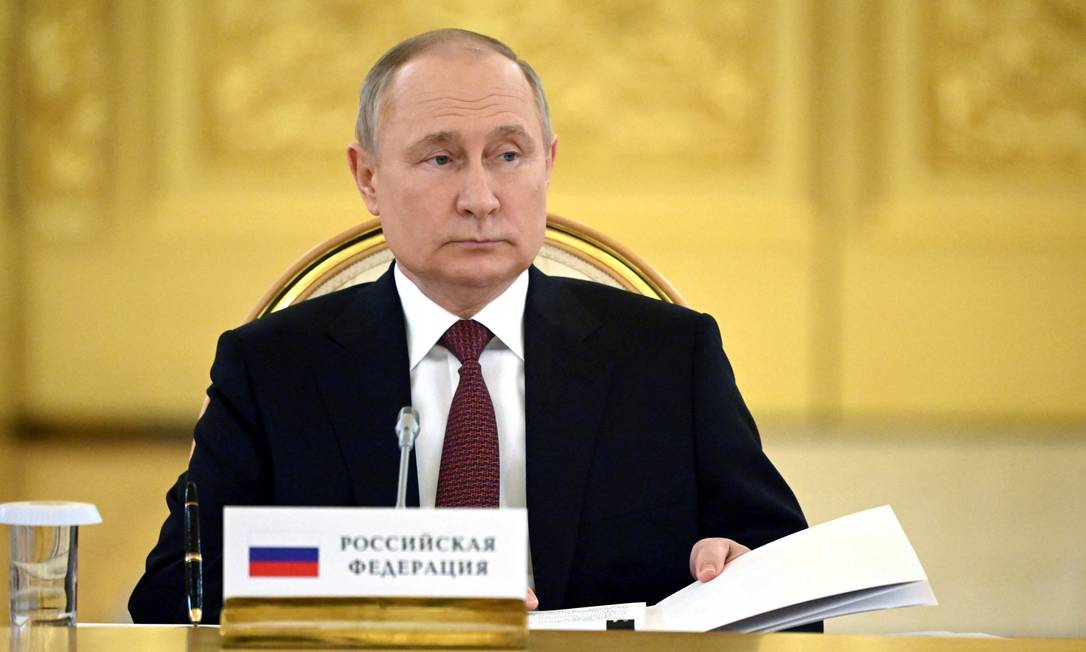 Vladimir Putin, presidente da Rússia, durante reunião de líderes da Organização do Tratado de Segurança Coletiva (OTSC), em Moscou Foto: SPUTNIK / via REUTERS