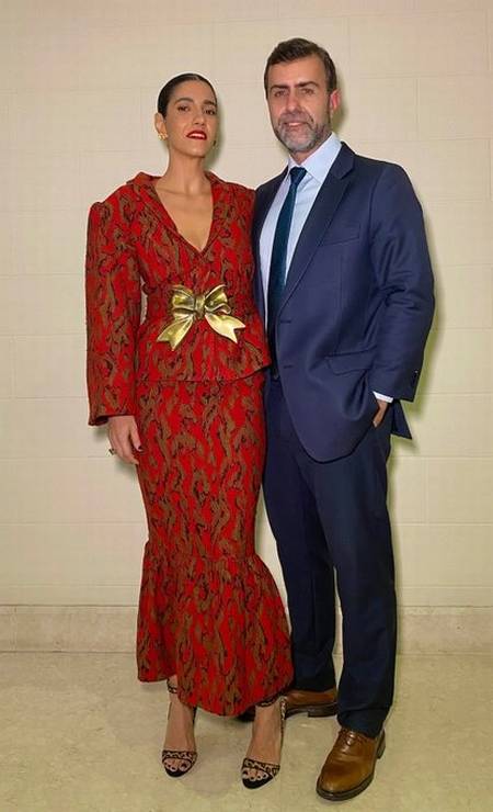 Antonia Pellegrino e Marcelo Freixo no casamento de Lula Foto: Reprodução/Instagram