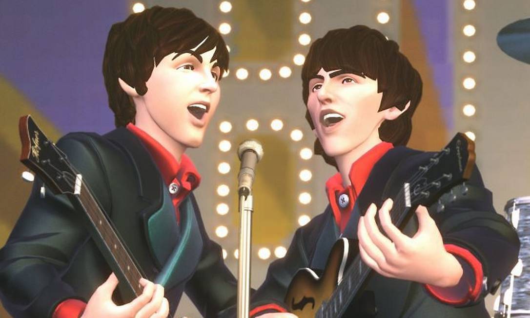 Cena do jogo Beatles rock band Reprodução