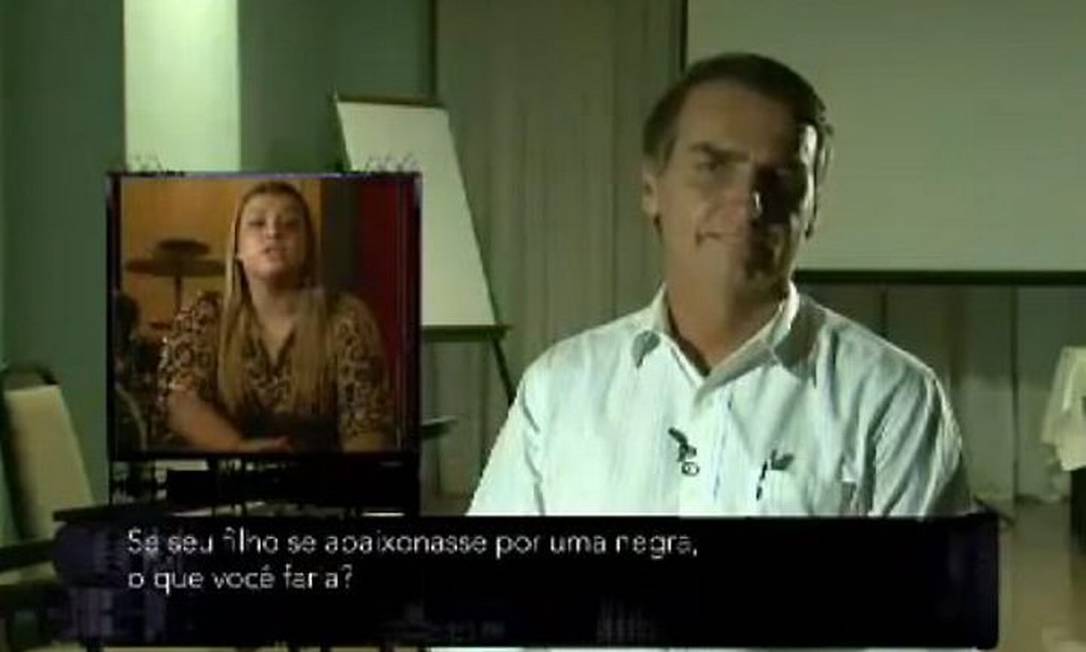 Jair Bolsonaro em entrevista ao CQC. Na reprodução, Preta Gil faz pergunta ao deputado