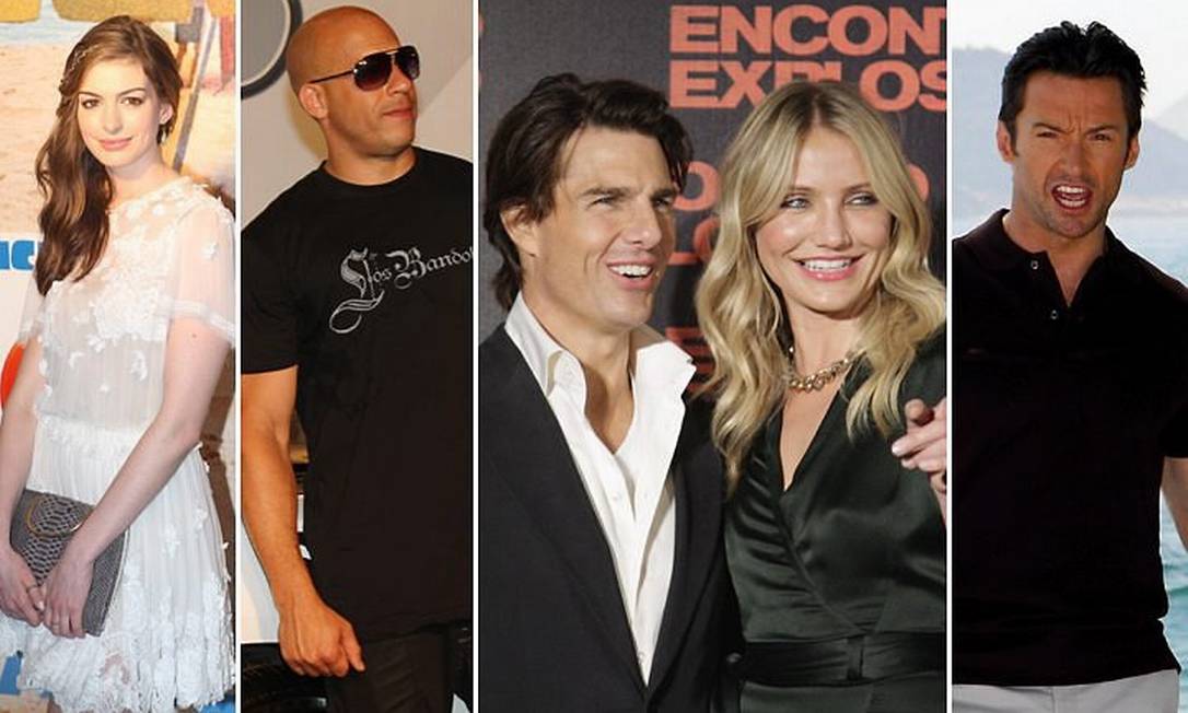 Anne Hathaway, Vin Diesel, Tom Cruise, Cameron Diaz e Hugh Jackman: Todos no Rio