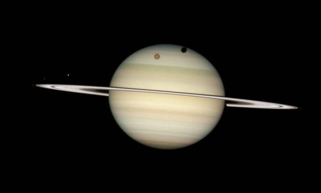 Saturno e suas luas. Foto: Nasa