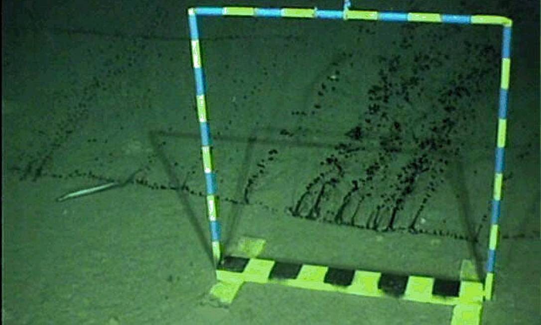 Imagens do derramamento de óleo no fundo do mar da área do Frade ,explorada pela Chevron, na Bacia de Campos Foto: Divulgação/ANP