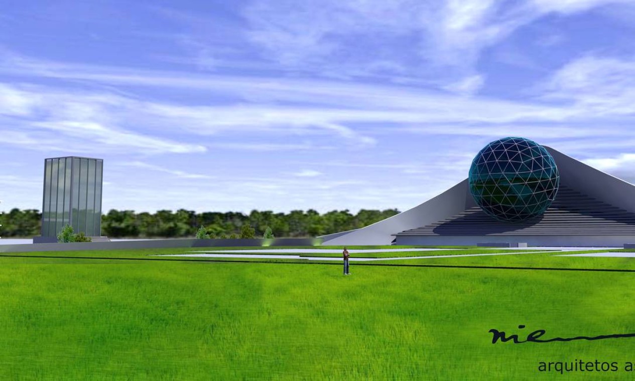 Uma das áreas da cidade vai receber pelo menos dez museus e um planetário. Será batizada de Cidade do Conhecimento Foto: Divulgação escritório Niemeyer Arquitetos Associados