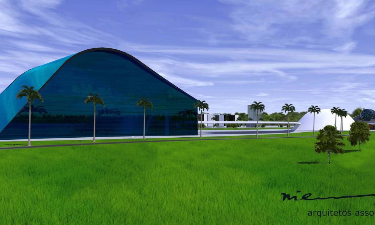 Um dos museus será feito em vidro e terá arquitetura arrojada Foto: Divulgação escritório Niemeyer Arquitetos Associados