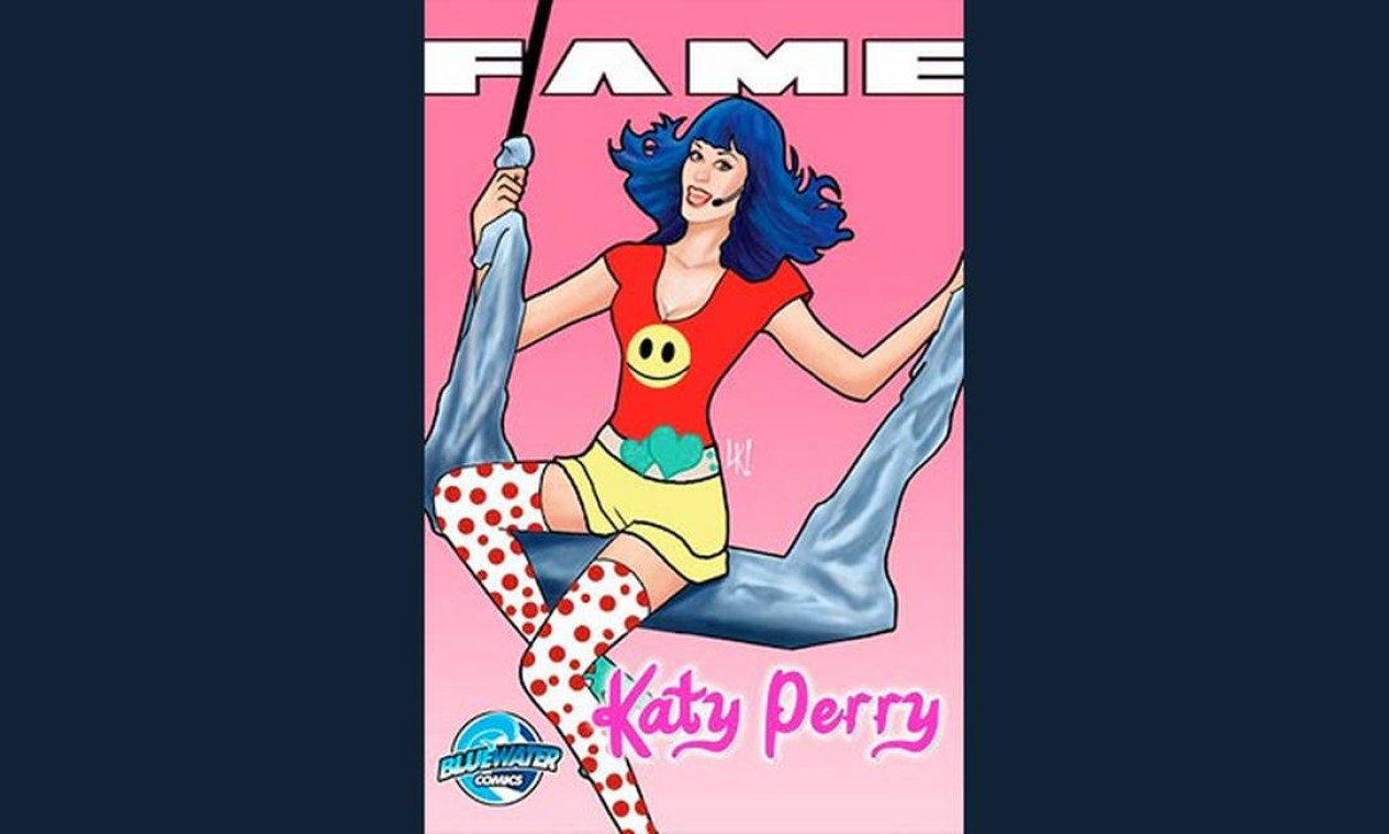 Não é rock, mas cabe perfeitamente em quadrinhos... Katy Perry teve sua biografia ilustrada pela revista 'Fame', da Bluewater Comics Foto: Reprodução