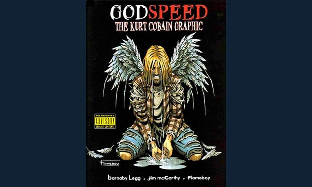 Misturando fatos e ficção, 'Godspeed' reconta a biografia de Kurt Cobain, o líder do Nirvana, em formato graphic novel Foto: Reprodução