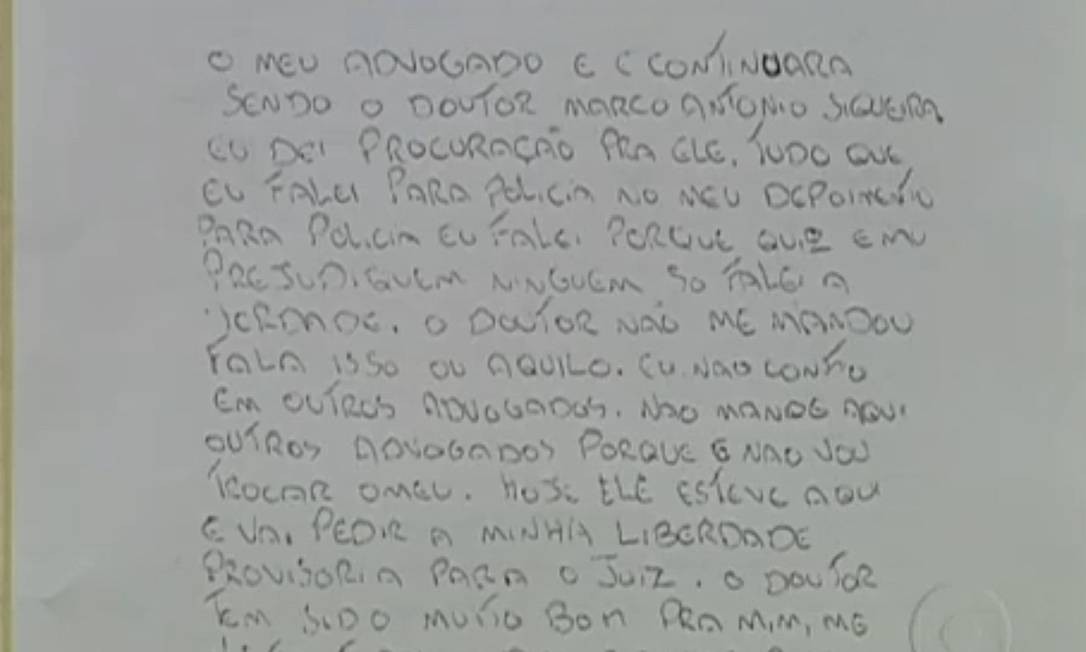 Primo incriminou ex-goleiro Bruno em carta - Jornal O Globo