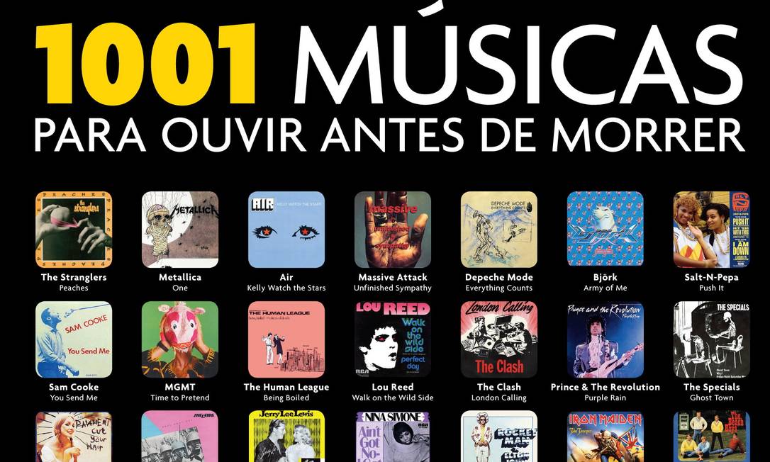 
Capa do livro ‘1001 músicas para ouvir antes de morrer’, que traz sete canções brasileiras
Foto: Reprodução