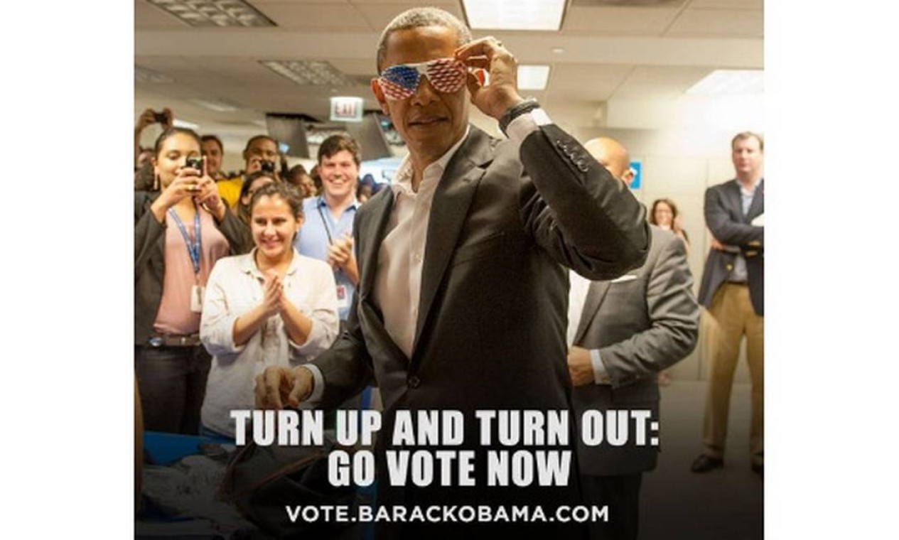 Obama divulga no Twitter pedido para que eleitores compareçam às urnas Foto: Imagem do perfil oficial @barackobama