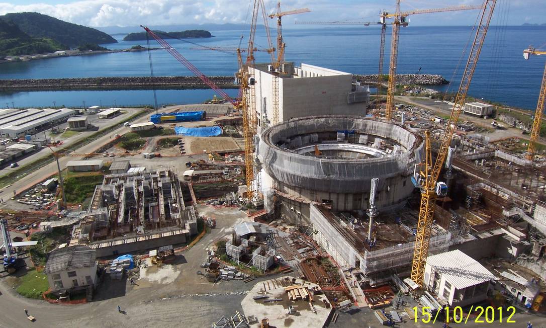 
Obras da usina nuclear de Angra 3, que terá capacidade de geração de 1.405 megawatts
Foto: Divulgação