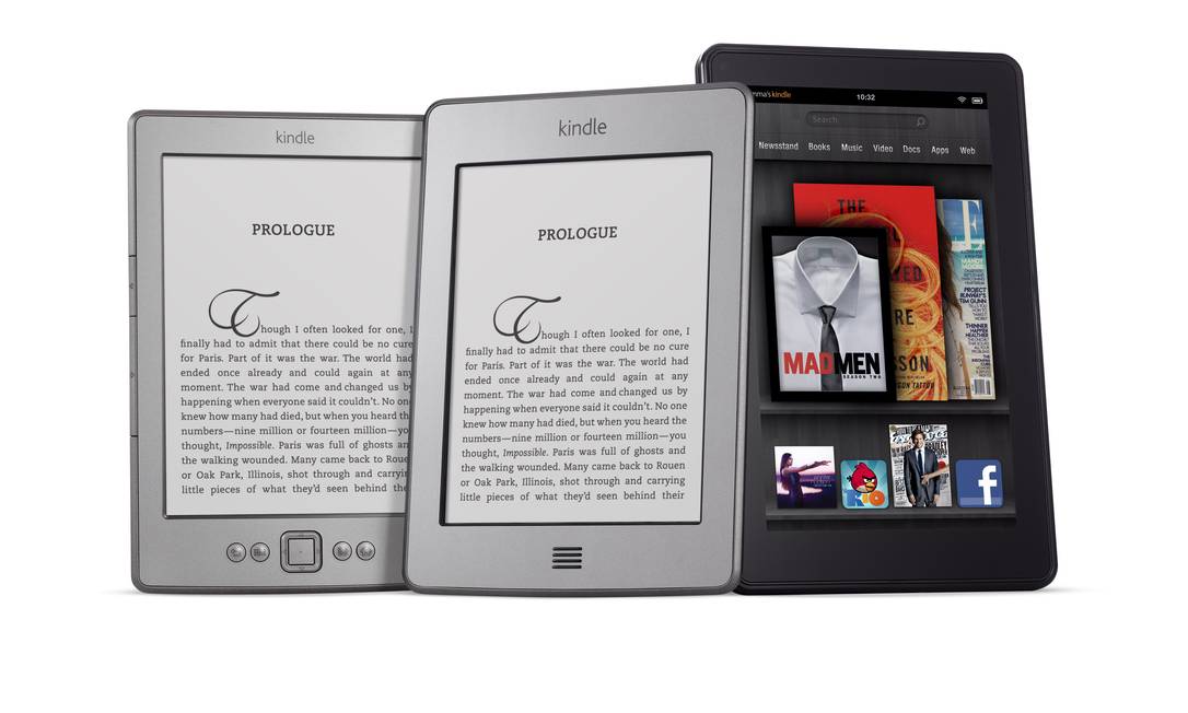 
Linha Kindle, que inclui leitores digitais e tablets
Foto: Divulgação