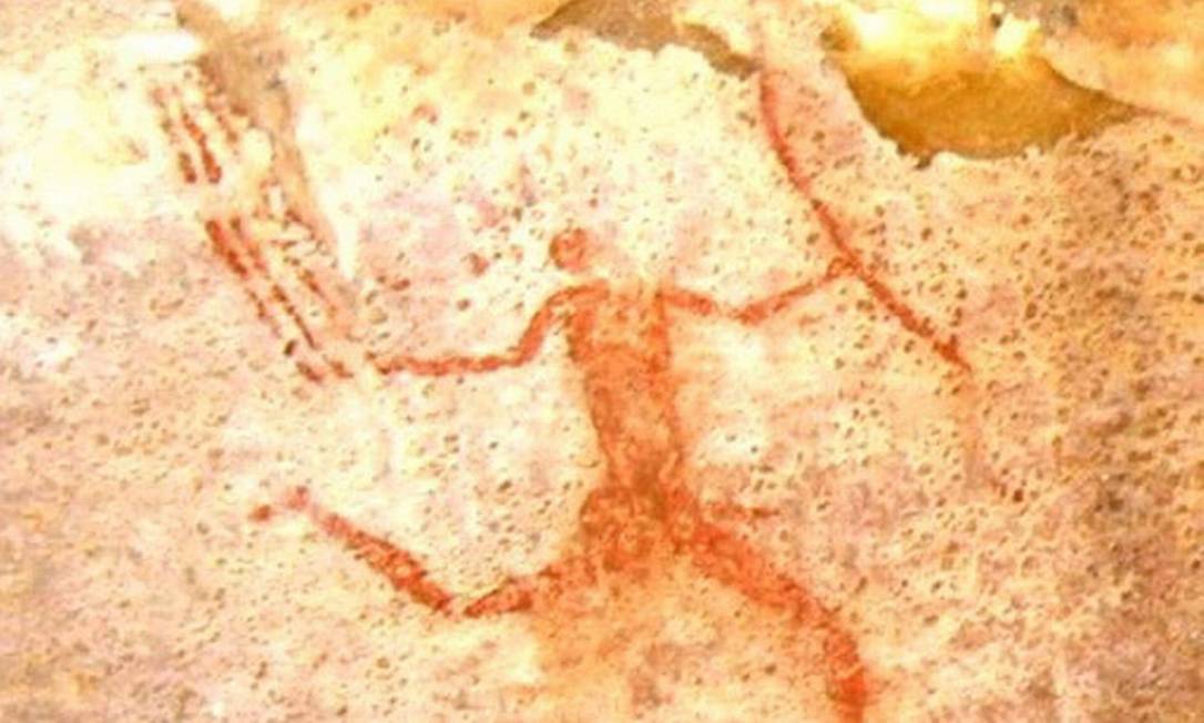 
Pintura rupestre de guerreiro da pré-história, do povo san, da África do Sul
Foto: Latinstock