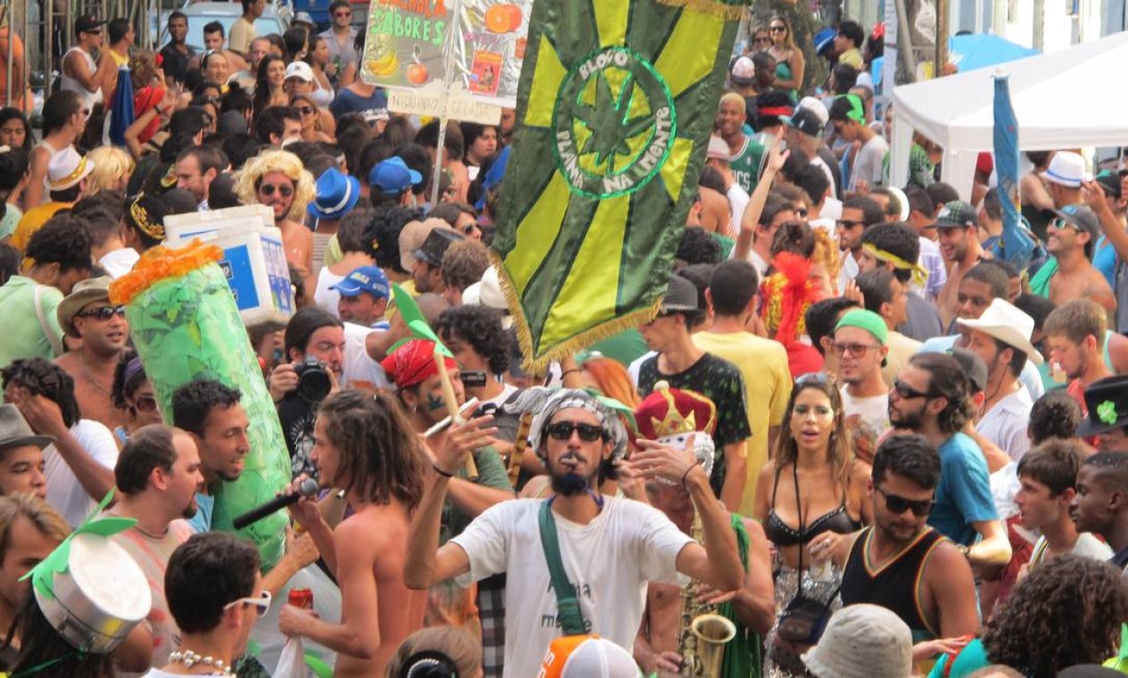 RI Rio de Janeiro (RJ) 13/02/2013 Bloco Planta na Mente, defende legalização da maconha em seu desfile na Lapa. Foto Thiago Mattos Foto: Terceiro / Agência O Globo