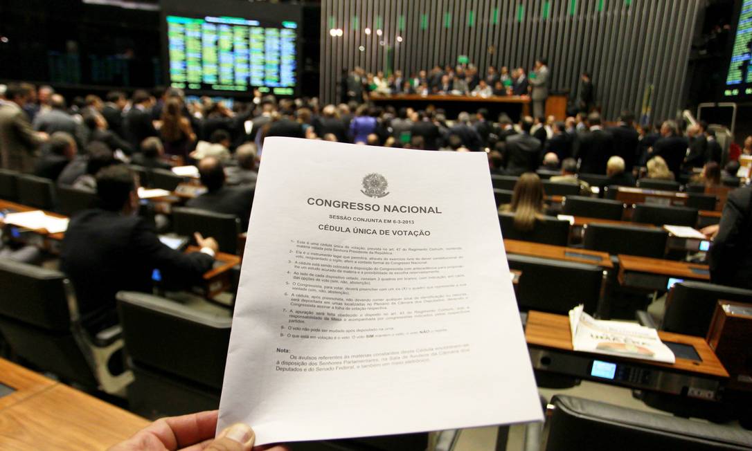 Cédula única para votação dos vetos aos royalties do petróleo Foto: Ailton de Freitas / Agência O Globo