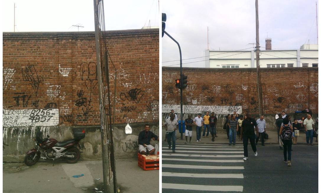 
O poste danificado: pedestres temem que o mobiliário desabe
Foto: Fotos do leitor Marcus Vieira / Eu-Repórter