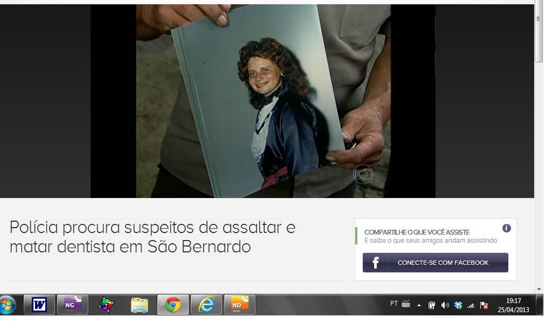 
Dentista queimada viva em assalto no ABC paulista
Foto: Reprodução de imagem / TV Globo