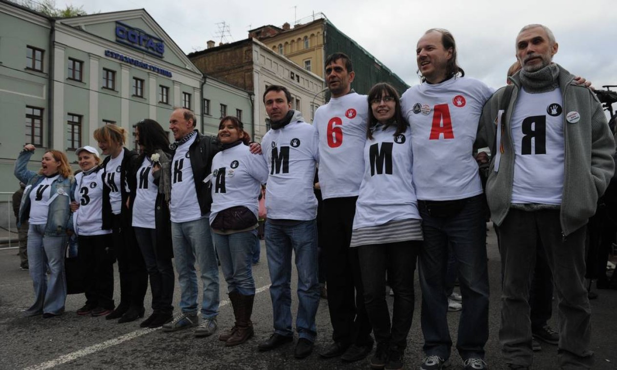 Dos que foram presos em 2012, mais de 20 pessoas permanecem encarcerados e enfrentam processos sobre o envolvimento nas manifestações Foto: ANDREY SMIRNOV / AFP