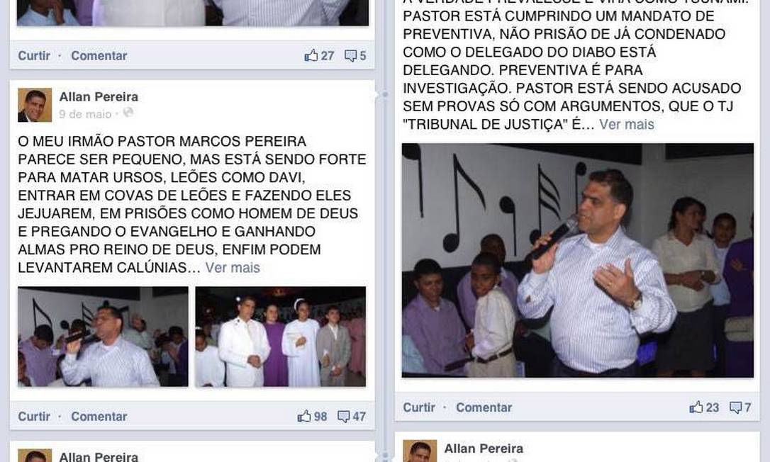 Em foto do pastor, Allan chama Márcio Mendonça de 'delegado do diabo' Foto: Reprodução