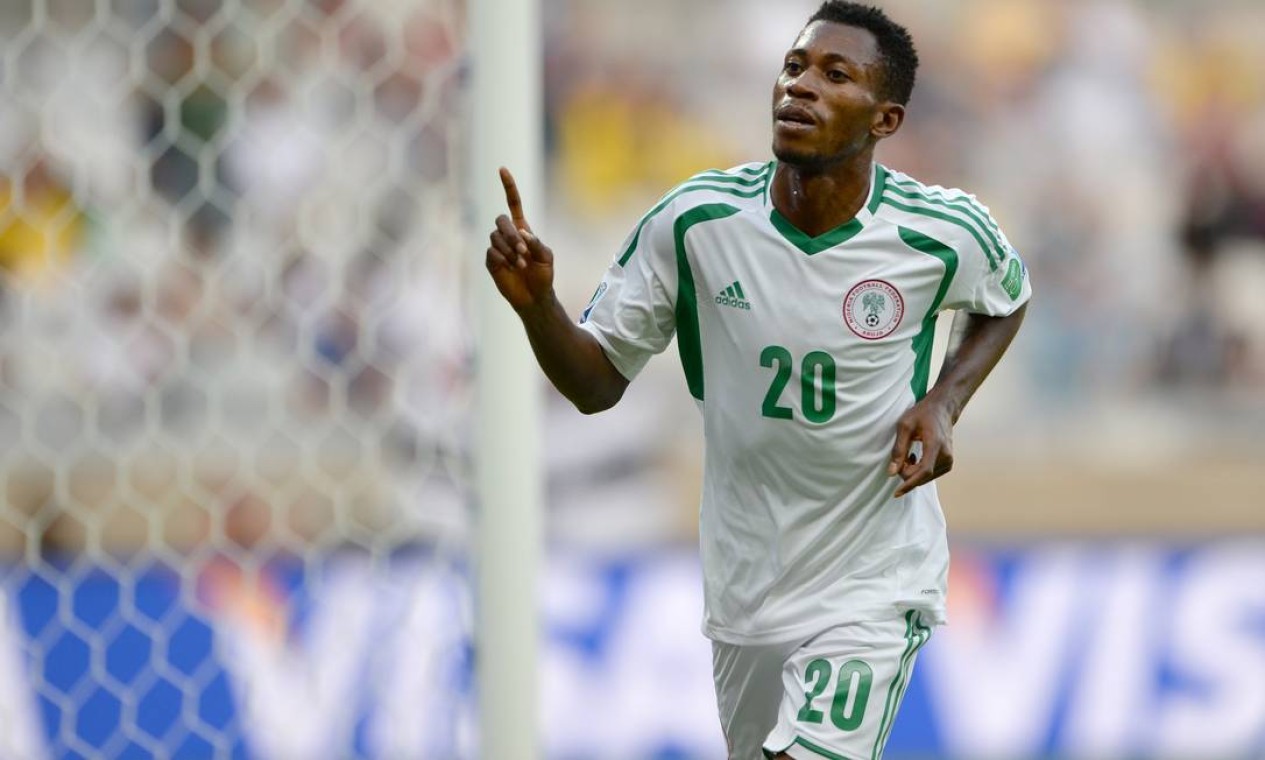 Oduamadi também foi o autor do terceiro gol da seleção nigeriana Foto: EITAN ABRAMOVICH / AFP