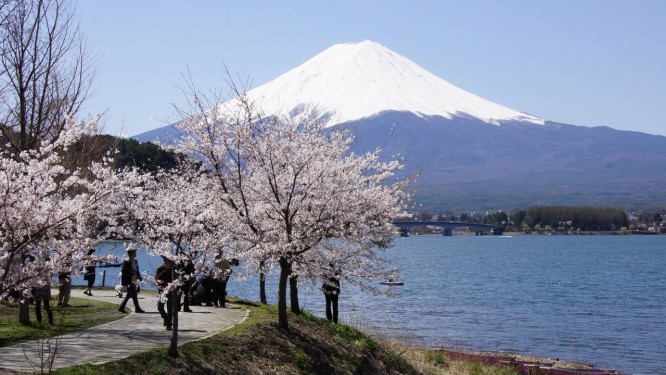 Resultado de imagem para lagos que cercam o monte fuji