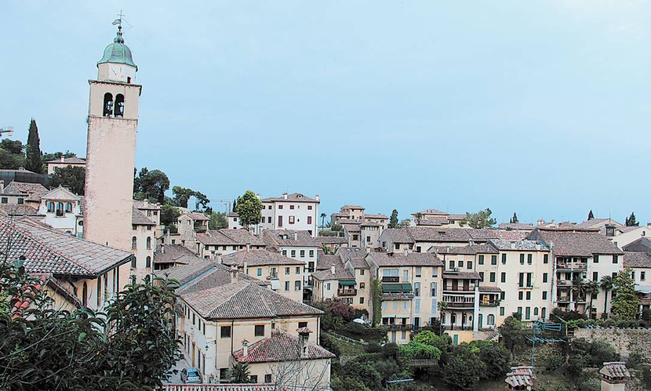 Vista de Asolo, perto de Verona, na área vinícola do prosecco. Foto: Bruno Agostini / O Globo