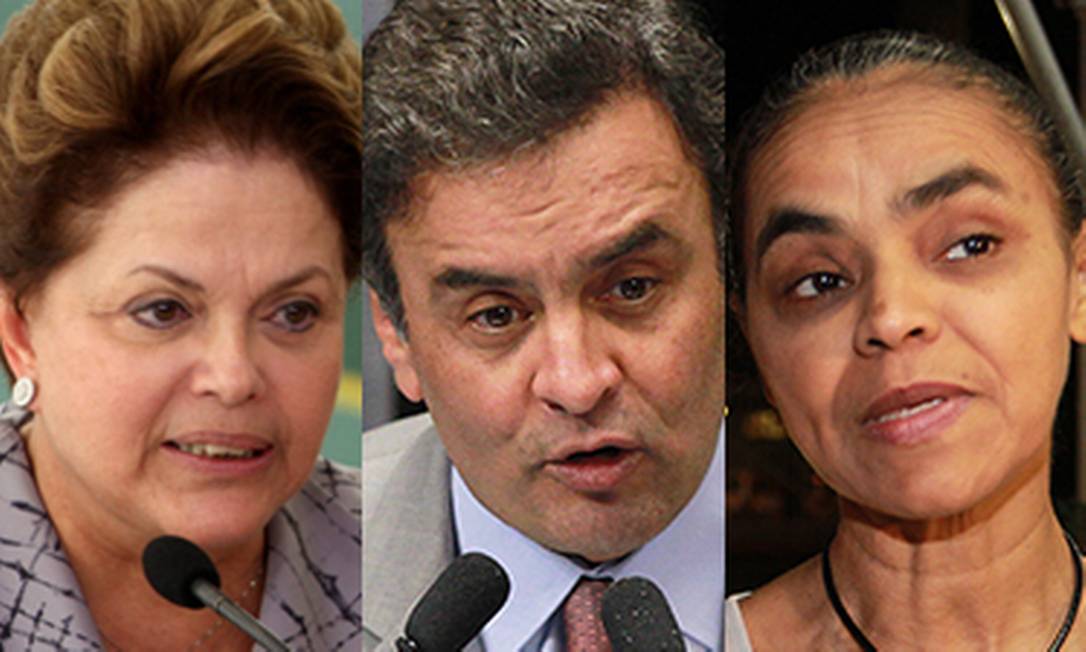 Presidenciáveis Dilma Rousseff, Aécio Neves, Marina Silva e Eduardo Campos Foto: Reprodução