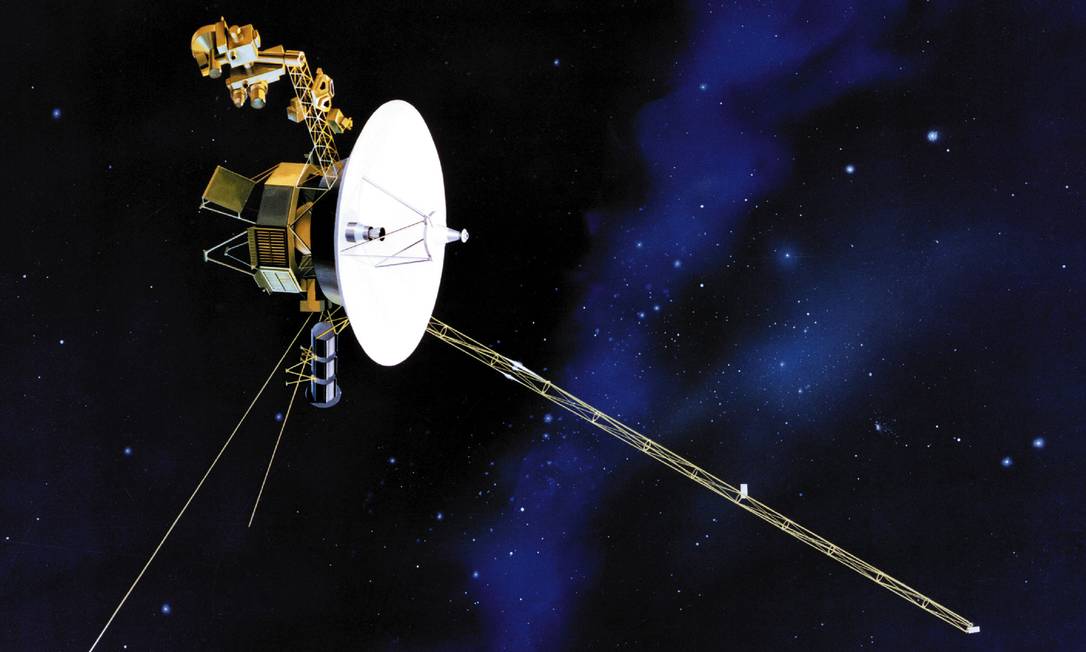 
Ilustração da Nasa mostra a Voyager vagando no espaço: novos dados mostram que sonda saiu do Sistema Solar e entrou no espaço interestelar em agosto do ano passado
Foto: Nasa / Nasa