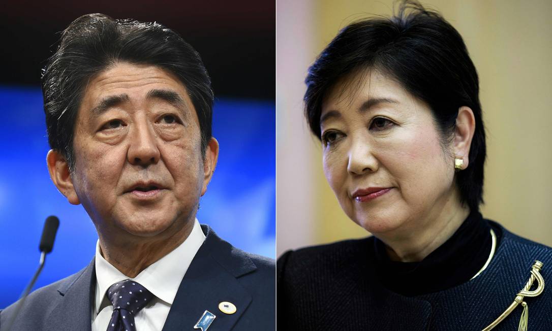 安倍晋三首相と小池百合子東京都知事 写真:AFP