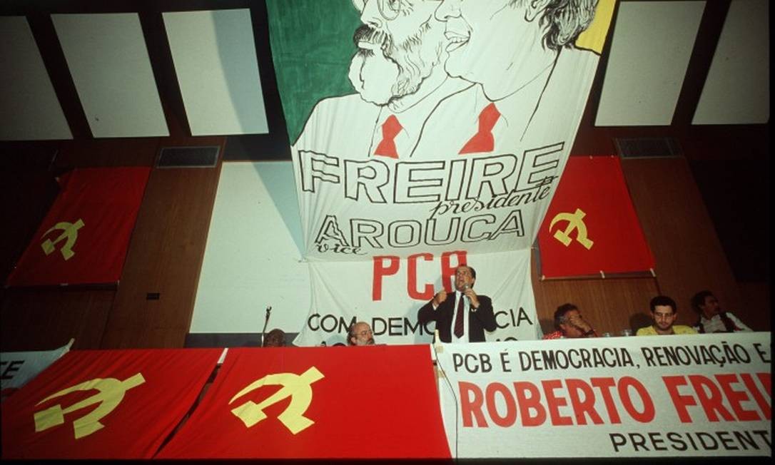 Campanha de Roberto Freire pelo PCB, no ano da queda do muro; partido rachou e mudou de nome duas vezes Foto: Carlos Wrede / 5-8-89